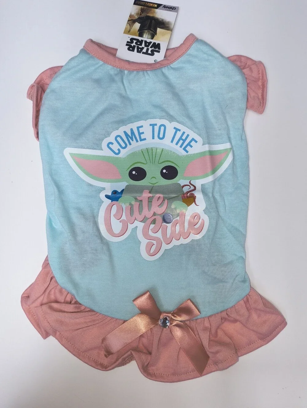 Star Wars Baby Yoda Ruffle One-Piece - Light Blue & Pink